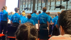 The children of The National Youth Brass Band of Great Britain Children's Band stood ready to perform.