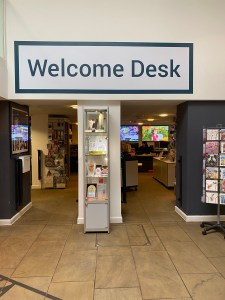 The Welcome Desk and shop