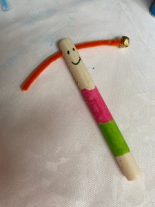 The first bell added on to a decorated jingle bells instrument.