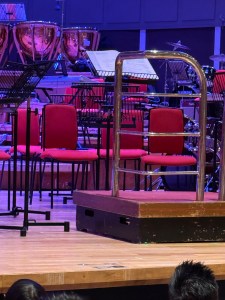 The stage is set before the performance.